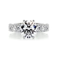 thumbnail image 1 of Bella Jewel 14K White Gold Plated Ring for Her - 2.2 Ct VVS1/D Round Cut Lab Created Diamond Ring - Solitaire with Accent Diamond Ring for Women's - Engagement Wedding Diamond Ring for Her, 1 of 3
