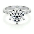 thumbnail image 1 of Bella Jewel 14K White Gold Plated Ring - Anniversary Gift - 2.4 Ct Round Brilliant Cut Diamond Ring - Solitaire with Accent Diamond Ring for Her - Engagement Wedding Diamond Ring for Women's, 1 of 3