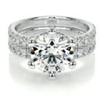 thumbnail image 1 of Bella Jewel 14K White Gold Plated Ring - Anniversary Ring for Her - Round Cut Brilliant 2.1 Ct Diamond Ring - Eternity Diamond Ring for Women's - Halo Diamond Ring for Women's - Wedding Gift, 1 of 3