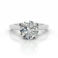 thumbnail image 1 of Bella Jewel 14K White Gold Plated Ring - Anniversary Ring - Round Cut Brilliant 2.1Ct Diamond Ring for Women's - Solitaire With Accent Diamond Ring for Women's - Hidden Halo Diamond Ring, 1 of 4