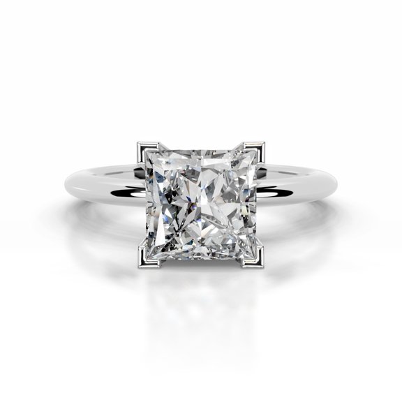 Bella Jewel 14K White Gold Plated Ring - Princess Cut Excellent 2 Ct Diamond Ring For Women's - Solitaire Diamond Ring for Women's - Simple Stone Diamond Ring for Women's - Wedding Ring