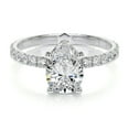 thumbnail image 1 of Bella Jewel 14K White Gold Plated Ring for Her - Wedding Ring - Pear Cut Excellent 2.1 Ct Diamond Ring For Women's - Solitaire with Accent Diamond Ring - Eternity Band Diamond Ring for Her, 1 of 3