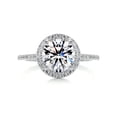 thumbnail image 1 of Bella Jewel 14K White Gold Plated Rings for Her - Wedding Diamond Ring - 2 Ct VVS1 Round Cut Diamond Solitaire Rings for Her - Halo Diamond Ring for Her - Eternity Split Shank Diamond Rings, 1 of 4