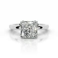 thumbnail image 1 of Bella Jewel 14K White Gold Plated Rings - Wedding Rings - 2.1 Ct Princess Cut Lab Created Simulated Diamond - Solitaire with Accent Diamond Rings for Women's - Engagement Wedding Diamond Rings, 1 of 4