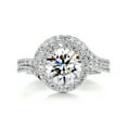 thumbnail image 1 of Bella Jewel 14K White Gold Plated Rings - Wedding Rings - Round Cut Brilliant 2 Ct Diamond Rings - Halo Diamond Ring for Women's - Eternity Diamond Rings for Women's - Bypass Diamond Rings, 1 of 3