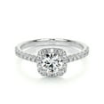 thumbnail image 1 of Bella Jewel 14K White Gold Plated Rings for Women's - 1.9 Ct VVS1/D Radiant Cut Lab-created Diamond Rings - Halo Diamond Rings for Women's - Solitaire with Accent Diamond Rings for Women's, 1 of 3