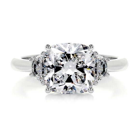Bella Jewel 2.2 Ct Cushion Cut Lab-Created Simulated Diamond Engagement Ring 14K White Gold Plated Women's Jewelry for Weddings, Proposals and Celebrations