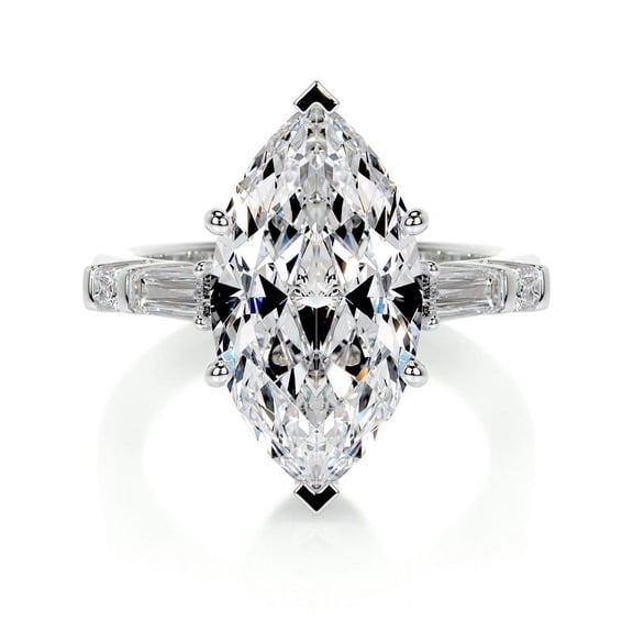 Bella Jewel 2.2 Ct Marquise Cut Lab-Created Simulated Diamond Engagement Ring 14K White Gold Plated Women's Jewelry for Proposals and Anniversaries