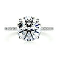 thumbnail image 1 of Bella Jewel 2.2 Ct Round Cut Eternity Band Solitaire with Accent Diamond Ring - Gorgeous Lab-Created Simulated Diamond - 14K White Gold Plated - Her Engagement Ring - Unique Gift for Her on Birthday, 1 of 3