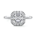 thumbnail image 1 of Bella Jewel 2 Ct Asscher Cut Diamond Ring - 14K White Gold Plated Rings for Her - Halo Engagement Wedding Ring for Women's - Silver Beautiful Special Occasion Rings - Stackable Rings On Clearance, 1 of 4