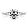 thumbnail image 1 of Bella Jewel 2 Ct VVS1/D Round Cut Lab-created Diamond Ring for Her - 14K White Gold Plated Ring - Solitaire with Accent Diamond Ring for Her - Engagement Wedding Diamond Ring for Women's, 1 of 3