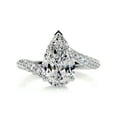 thumbnail image 1 of Bella Jewel Anniversary Ring - 14K White Gold Plated Ring - Pear Cut Excellent 2 Ct Diamond Ring for Her - Solitaire with Accent Diamond Ring for Women's - Bypass Diamond Ring for Women's, 1 of 3