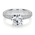 thumbnail image 1 of Bella Jewel Brilliant 1.9 Ct Round Cut Diamond Ring - 14K White Gold Plated Diamond Ring for Her - Solitaire with Accent Diamond Ring for Women's - Engagement Wedding Diamond Ring for Women's, 1 of 3