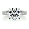 thumbnail image 1 of Bella Jewel Brilliant 1.9 Ct Round Cut Diamond Ring for Women's - 14K White Gold Plated Diamond Ring - Engagement Wedding Diamond Ring for Women's - Solitaire with Accent Diamond Ring for Her, 1 of 3