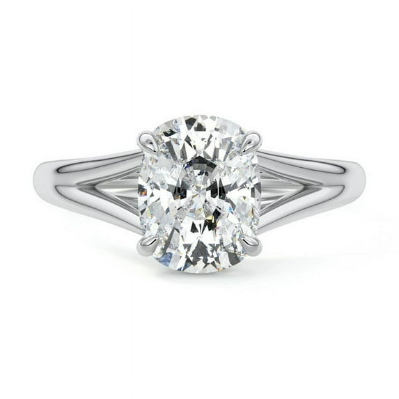 Bella Jewel Cushion Cut 1.7 Ct Lab Created Simulated Diamond Solitaire Engagement Ring - 14K White Gold Plated Anniversary Ring - Gifts for Women's Wedding - Daily Wear Diamond Engagement Ring