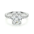 thumbnail image 1 of Bella Jewel Cushion Cut Excellent 2.1 Ct Diamond Ring - 14K White Gold Plated Ring for Her - Wedding Ring - Hidden Halo Diamond Ring for Women's - Solitaire with Accent Diamond Ring for Her, 1 of 2