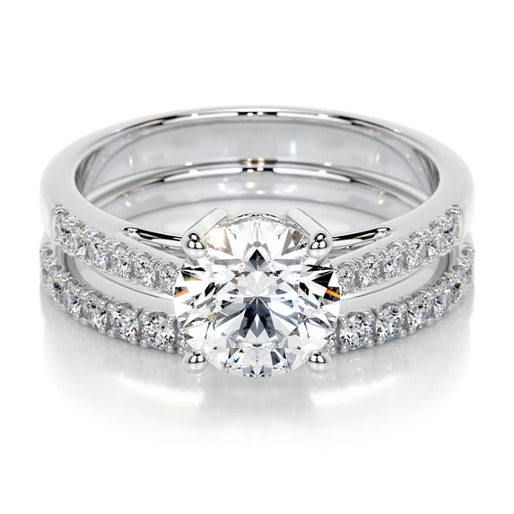 Bella Jewel Elegant 1.9 Ct Round Cut Eternity Ring - Lab-Created Simulated Diamond with Split Shank Design in 14K White Gold Plated - Perfect Engagement and Wedding Ring for Women - Gift for Her