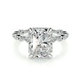 thumbnail image 1 of Bella Jewel Elegant 2.1 Ct Radiant Cut Hidden Halo Eternity Diamond Ring - Lab-Created Simulated Diamond in 14K White Gold Plated - Perfect Her Engagement Ring - Great for Wedding and Special Gift, 1 of 3
