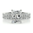 thumbnail image 1 of Bella Jewel Excellent 2 Ct Radiant Cut Diamond Ring for Women's - 14K White Gold Plated Diamond Ring - Full Eternity Diamond Ring for Women's - Solitaire with Accent Diamond Ring for Women's, 1 of 3