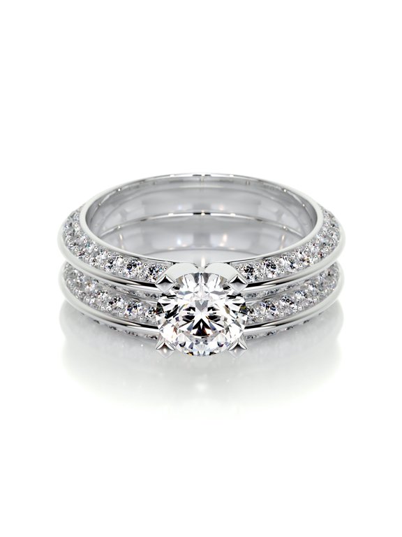 Gorgeous 1.5 Ct Round Cut Engagement Ring for Her - Lab-Created Simulated Diamond Set in 14K White Gold Plated - Perfect for Proposals, Anniversaries, and Meaningful Gift for Loved Ones