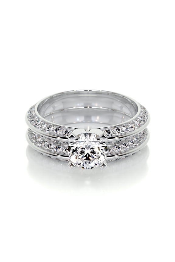 Gorgeous 1.5 Ct Round Cut Engagement Ring for Her - Lab-Created Simulated Diamond Set in 14K White Gold Plated - Perfect for Proposals, Anniversaries, and Meaningful Gift for Loved Ones