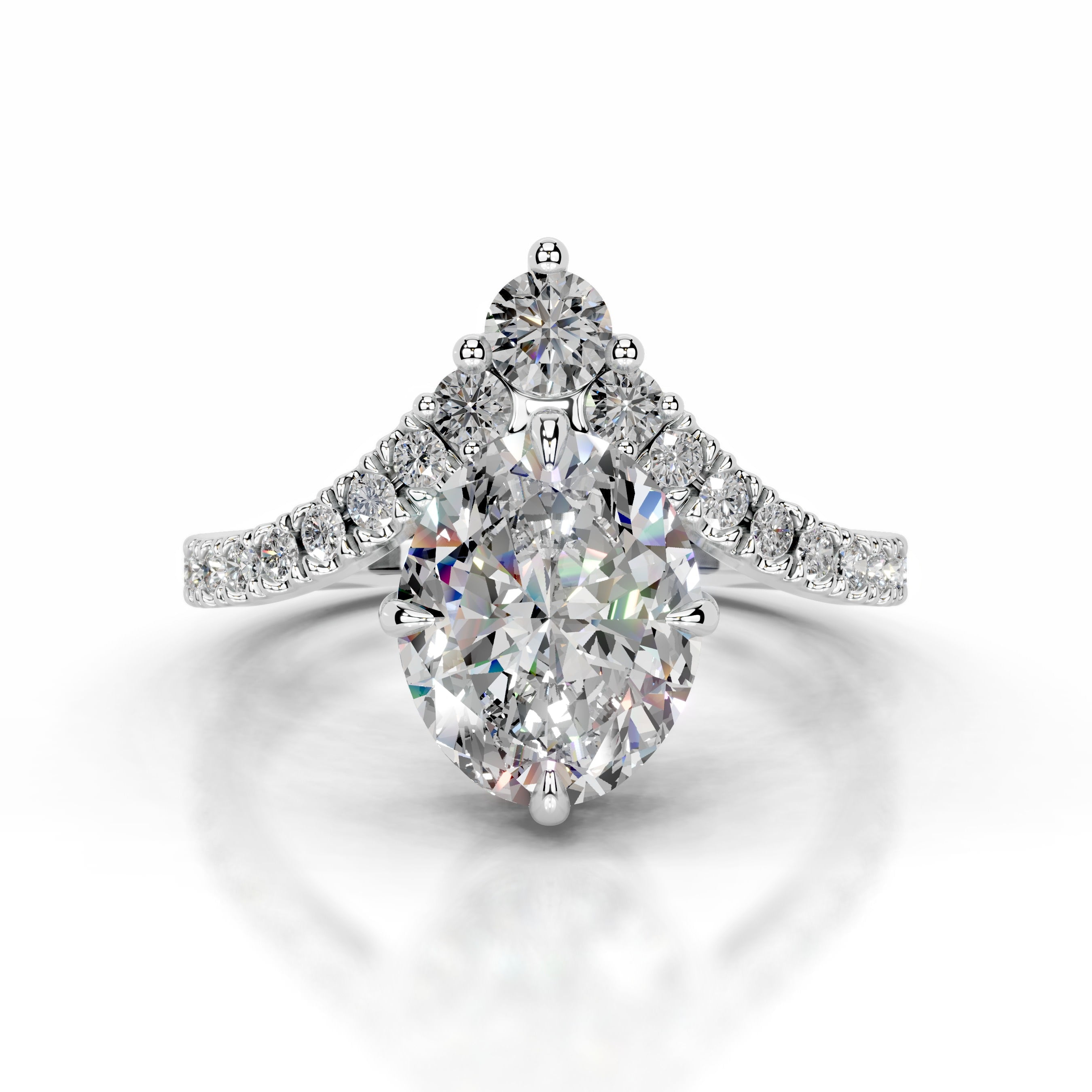 Bella Jewel Oval Cut Excellent 2.1 Ct Diamond Ring For Women's - 14K ...