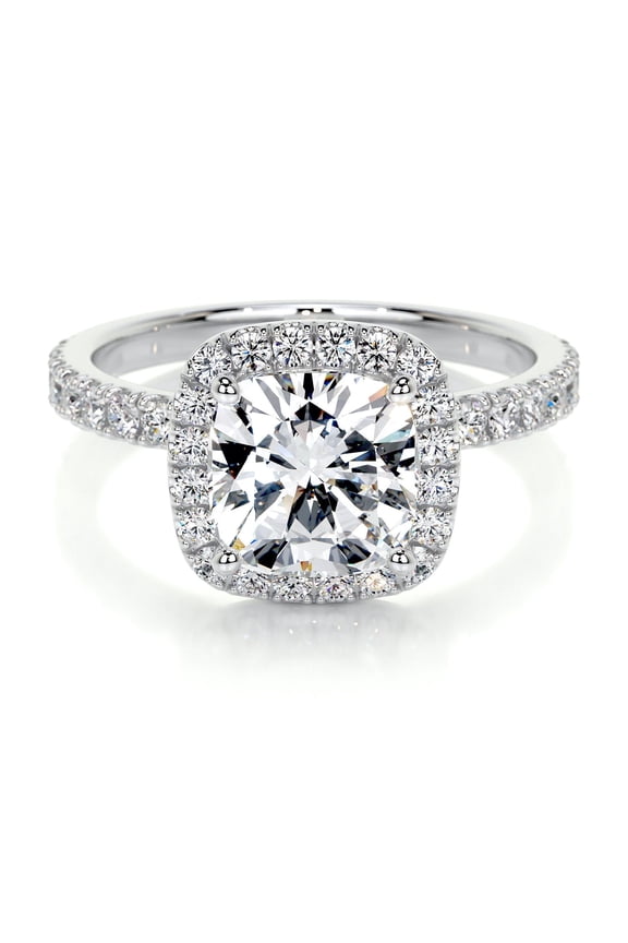 Oval Cut Excellent 2 Ct Diamond Ring for women's - 14K White Gold Plated Ring for Women's - Wedding Ring - Eternity Diamond Ring for Women's - Halo Diamond Ring for Women's