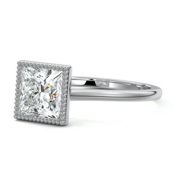 Bella Jewel Princess Cut 1.8 Ct Lab Created Diamond Anniversary Ring - 14K White Gold Plated Wedding Ring - Diamond Engagement Ring - 23rd Anniversary Gifts Clearance - Birthday Gift for Her