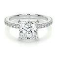 thumbnail image 1 of Bella Jewel Princess Cut Excellent 2.2 Ct Diamond Ring For Women's - Wedding Ring - 14K White Gold Plated Ring for Her - Solitaire with Accent Diamond Ring - Eternity Band Diamond Ring for Her, 1 of 3