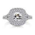 thumbnail image 1 of Bella Jewel Wedding Ring - 14K White Gold Plated Diamond Ring for Her - Cushion Cut Excellent 1.9 Ct Diamond Ring - Solitaire with Accent Diamond Ring for Women's - Double Halo Diamond Ring, 1 of 3