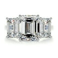 thumbnail image 1 of Bella Jewel Wedding Ring - 14K White Gold Plated Diamond Ring for Her - Emerald Cut Excellent 2.2 Ct Diamond Ring - Three Stone Diamond Ring for Women's - Engagement Wedding Diamond Ring, 1 of 3