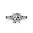 thumbnail image 1 of Bella Jewel Wedding Ring - 14K White Gold Plated Diamond Ring for Her - Radiant Cut Brilliant 2.1 Ct Diamond Ring - Three Stone Diamond Ring for Women's - Engagement Wedding Diamond Ring, 1 of 4