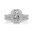 thumbnail image 1 of Bella Jewel Wedding Ring - 14K White Gold Plated Diamond Ring - Radiant Cut Excellent 2.1 Ct Diamond Ring for Her - Engagement Wedding Diamond Ring - Halo Diamond Ring - Eternity Diamond Ring, 1 of 3