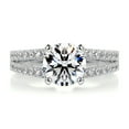 thumbnail image 1 of Bella Jewel Wedding Ring - 14K White Gold Plated Ring for Her - Round Cut Excellent 2 Ct Diamond Ring - Solitaire with Accent Diamond Ring for Women's - Eternity Band Diamond Ring for Women's, 1 of 3