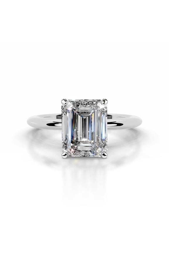 Wedding Ring - Emerald Cut Excellent 2.2 Ct Diamond Ring For Women's - 14K White Gold Plated Ring for Her - Solitaire Diamond Ring for Women's - Simple Stone Diamond Ring for Her