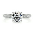 thumbnail image 1 of Bella Jewel Wedding Ring - Round Cut Brilliant 1.8 Ct Diamond Ring - 14K White Gold Plated Ring for Her - Solitaire with Accent Diamond Ring for Her - Eternity Band Diamond Ring for Women's, 1 of 3