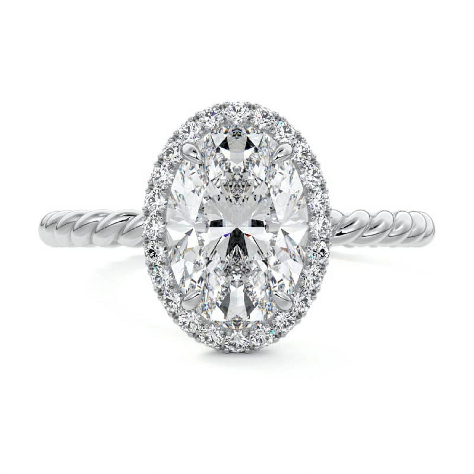 Bella Jewelry 1.69 Oval Cut Moissanite Engagement Ring - 14K White Gold ...