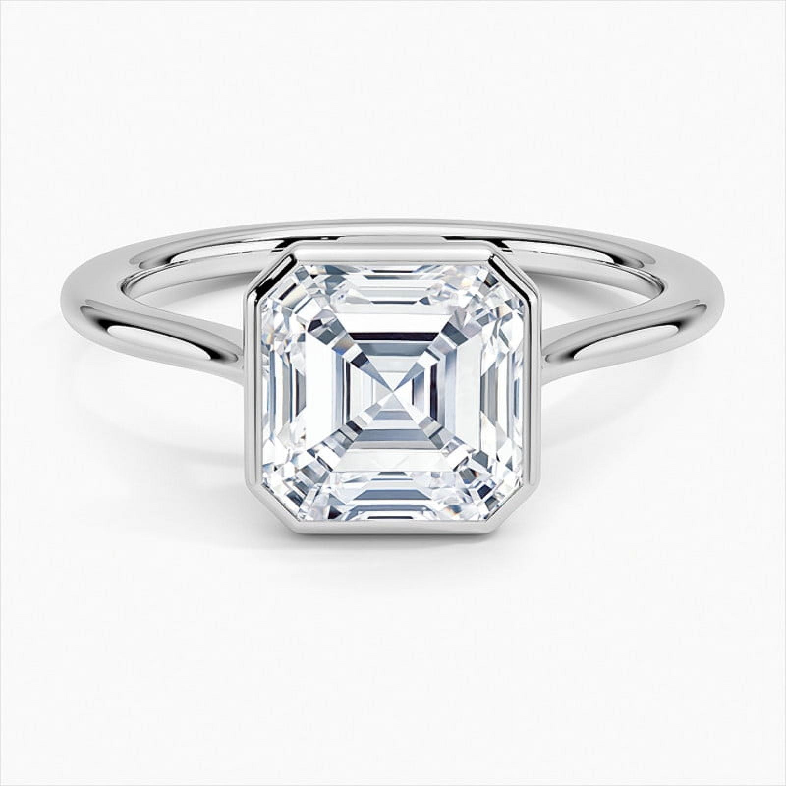 Bella Jewelry 1.72 Ct Asscher Cut Moissanite Ring - 14K White Gold ...
