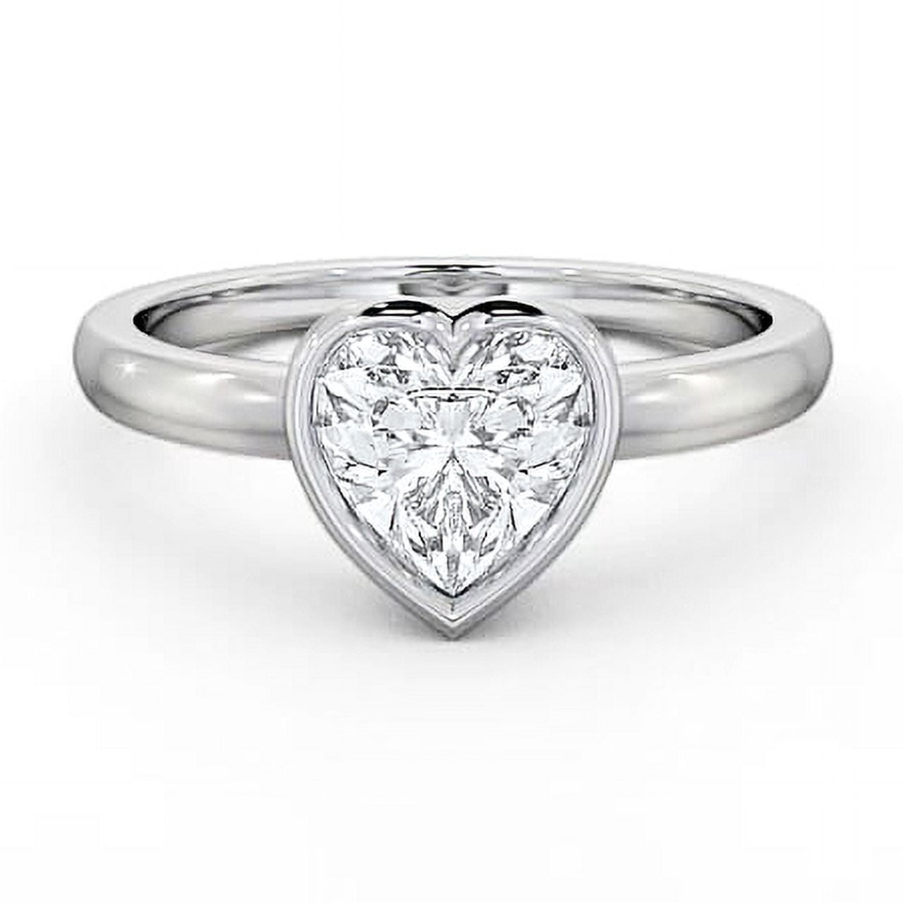 Bella Jewelry 1.8 Ct Heart Cut Solitaire Bezel Set Ring for Women ...