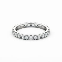 Bella Jewelry 3.3 Ct Round Cut Moissanite Ring - Full Eternity Moissanite Ring for Her - 14K White Gold Plated Ring - Solitaire Engagement Ring - Wedding Jewelry for Brides - Gifts for Birthday