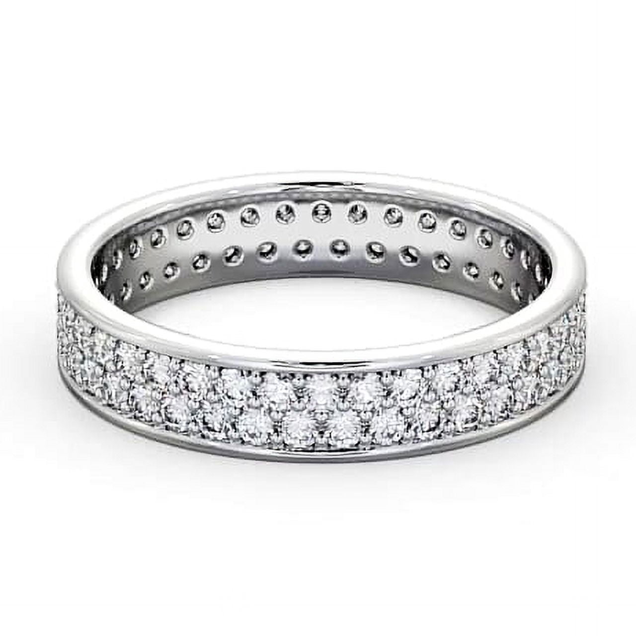 Princess Cut Sterling Silver Plated White Gold Moissanite Eternity Ring-2.1ct D Color main image 0