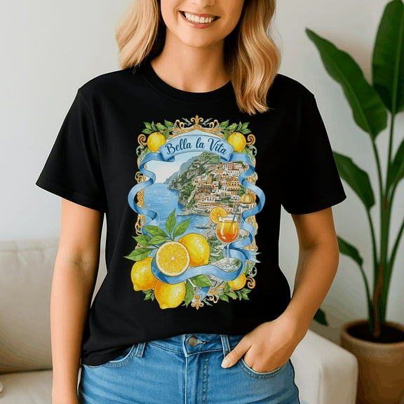 Bella La Vita Italian Ri Lemon Art Amalfi Coast Souvenir Shirt,Summer Beach Tee,Summer Vibes,Summer Girl,Hello Summer,Summer Vacation Tshirt