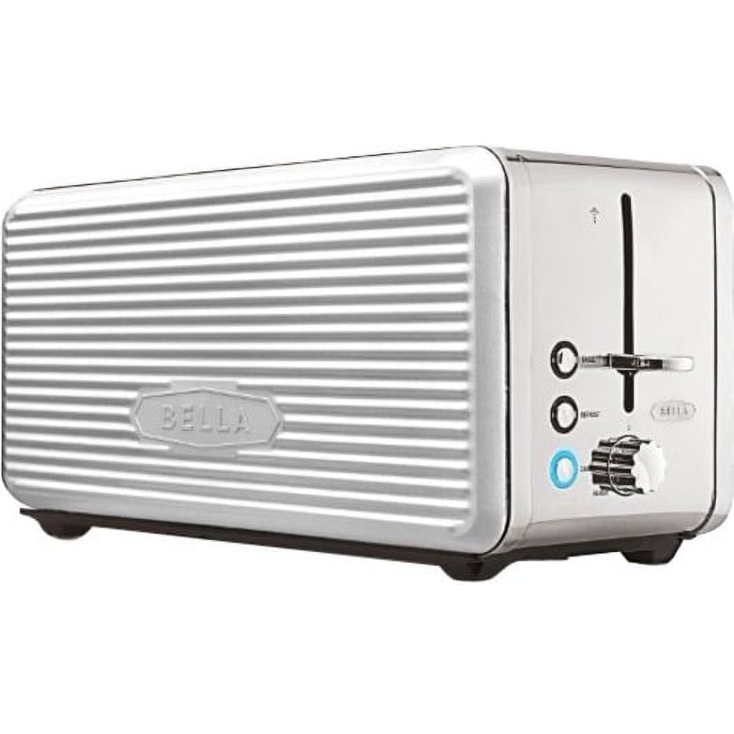BELLA 4 Slice Long slot toaster, Stainless Steel and White for $43 - 17627