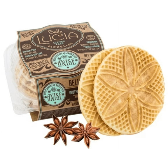 Bella Lucia Pizzelles Waffle Cookie Gluten Free Anise -- 6 oz Pack of 2