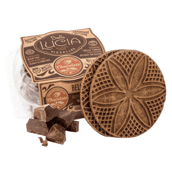 Bella Lucia Pizzelles Waffle Cookie Gluten Free Chocolate -- 5.2 oz Pack of 2