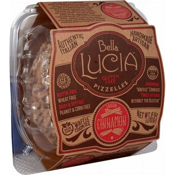 Bella Lucia Pizzelles Waffle Cookie Gluten Free Saigon Cinnamon -- 5.2 oz Pack of 4