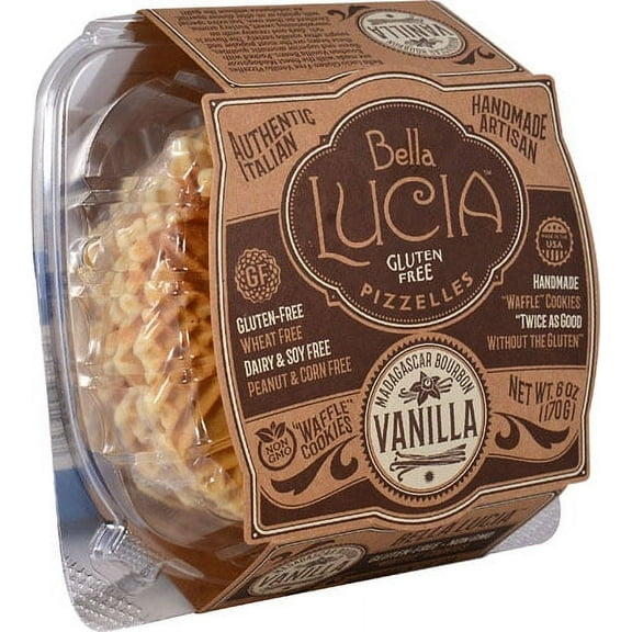 Bella Lucia Pizzelles Waffle Cookie Gluten Free Vanilla -- 6 oz pack of 1
