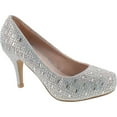 thumbnail image 1 of Bella Luna Myra Sparkle Crystal Gem Rhinestone Glitter Mesh Formal Evening Dress Pumps, 1 of 4