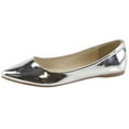 thumbnail image 1 of Bella Marie Angie Silver Metallic Slip-on Pointed Toe Ballet Flats Shoes (Silver, 7.5), 1 of 2