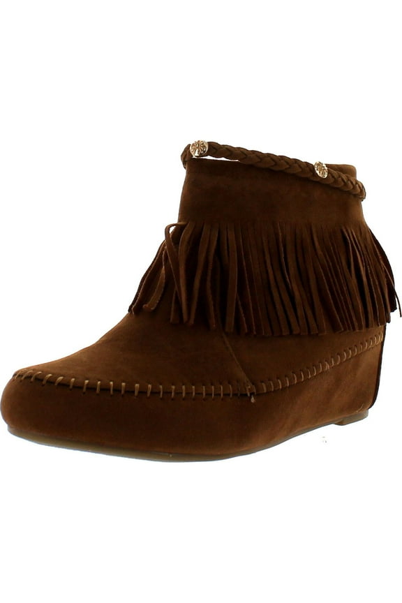 Campus-28 Womens Round Toe Moccasin Ankle High Faux Suede Boots